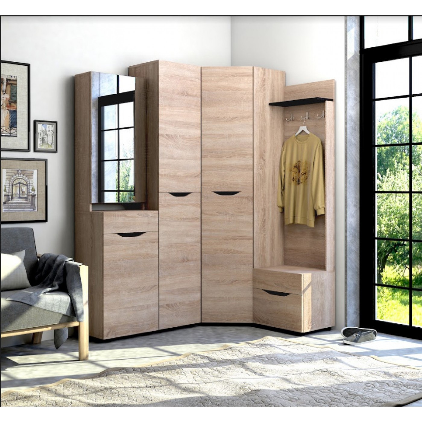 Аякс шкаф угловой 656х656\376х2000h