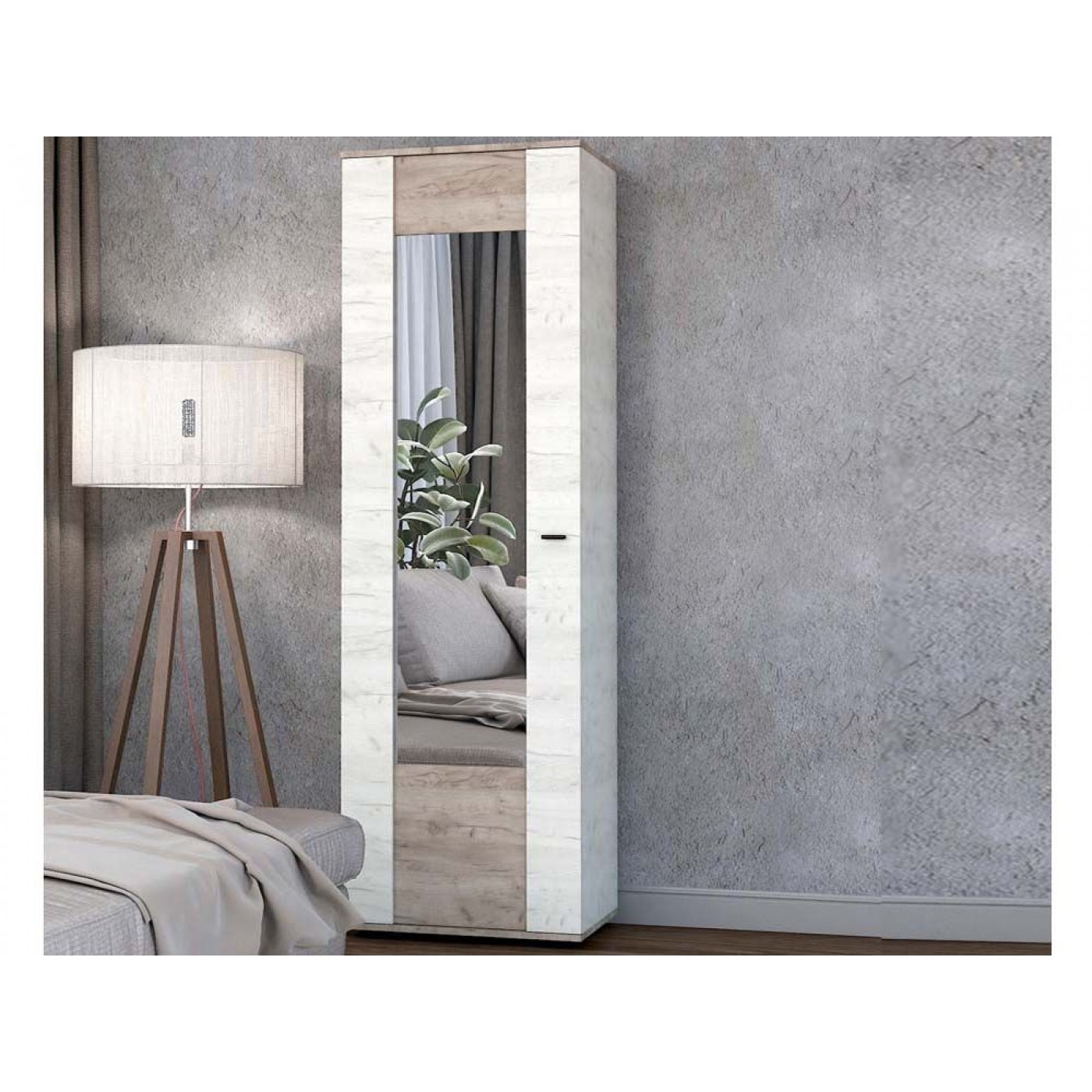 Марс ДСП шкаф с зеркалом 550х340х2000h