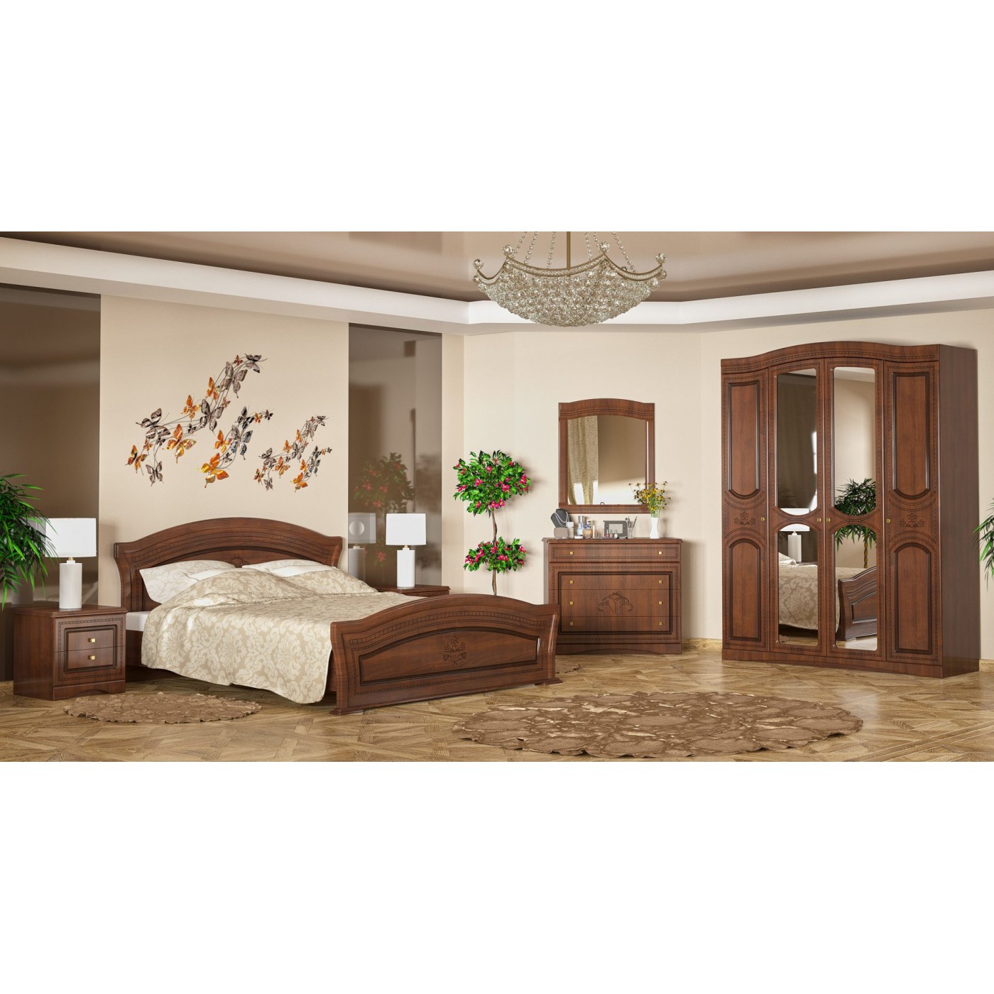 Спальня Милано Комплект (5Д без ламелей)