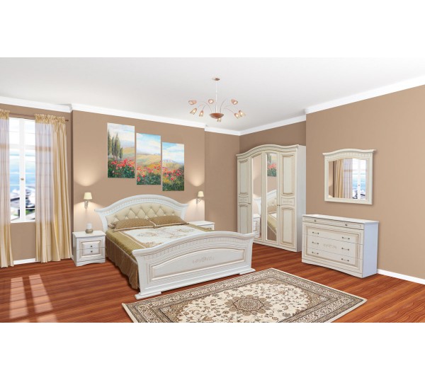 Спальня Ніколь (патина) Спальня 4Д (б/матраса та каркаса)