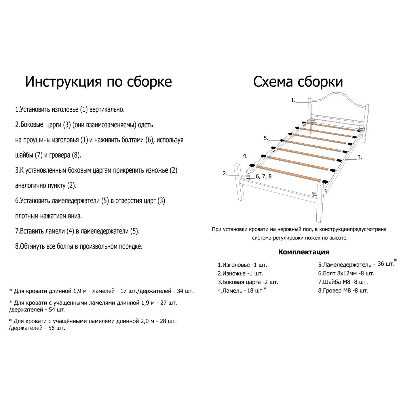 Кровать металлическая Монро Мини