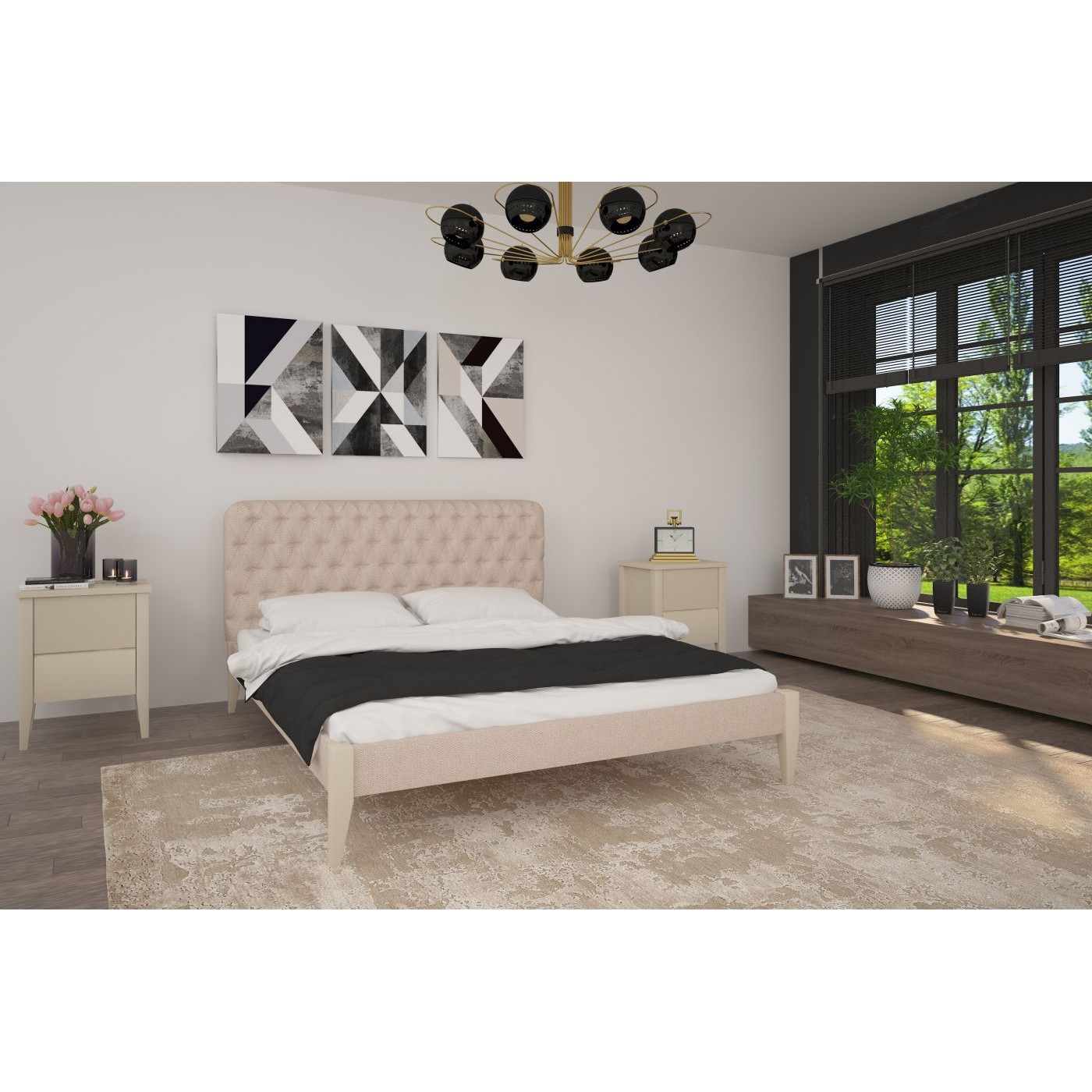 Ліжко з м'яким узголів'ям МАРОККО ДК