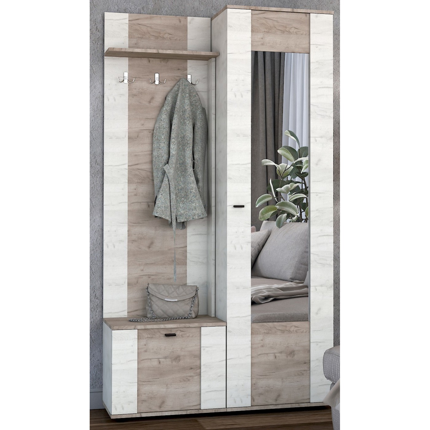 Марс ДСП шкаф с зеркалом 550