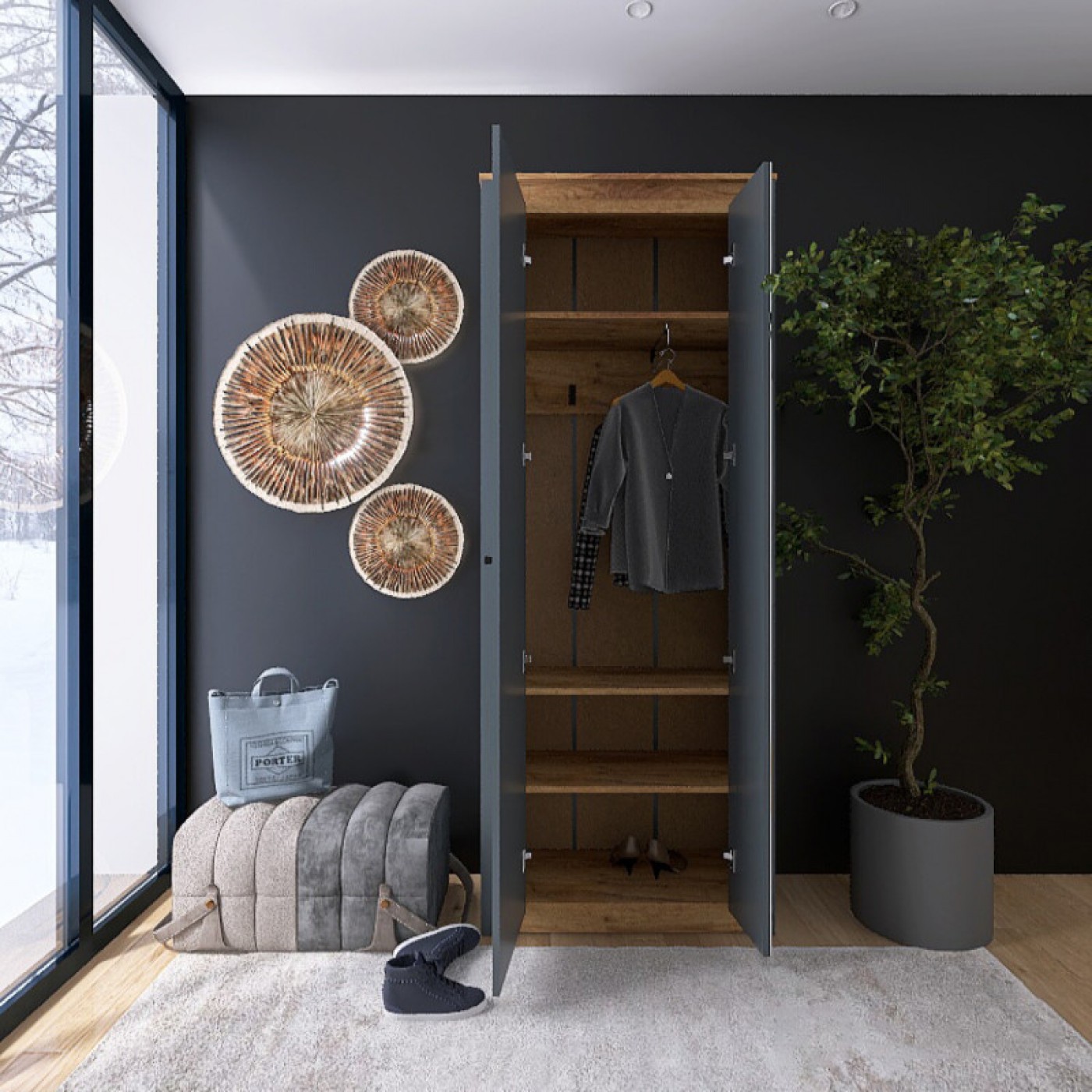 НОРДИК Пенал закритий дзеркало 800