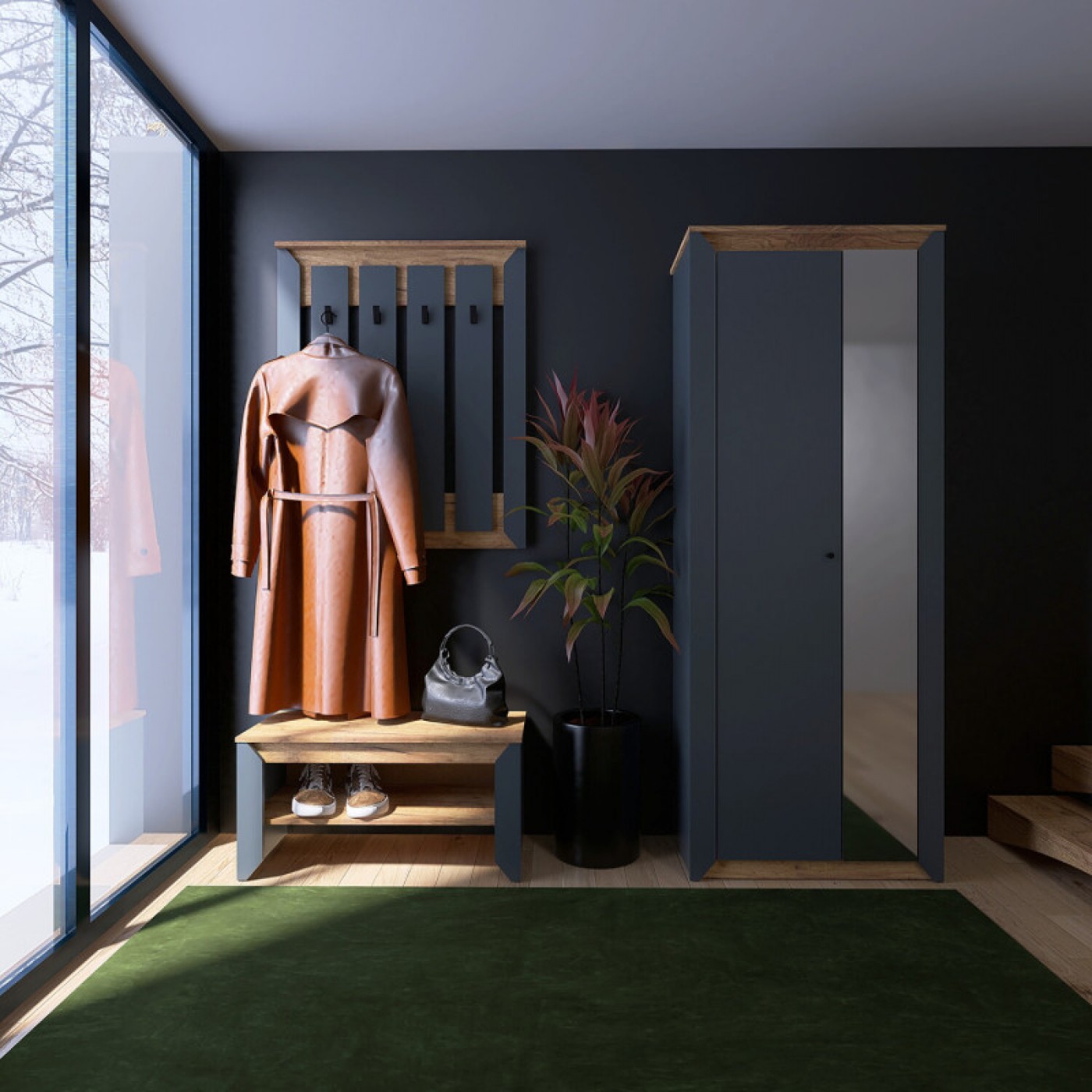 НОРДИК Пенал закритий дзеркало 800