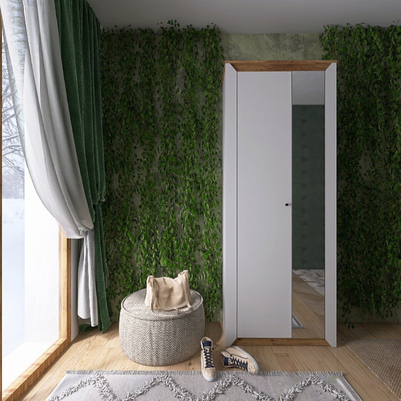 НОРДИК Пенал закритий дзеркало 800