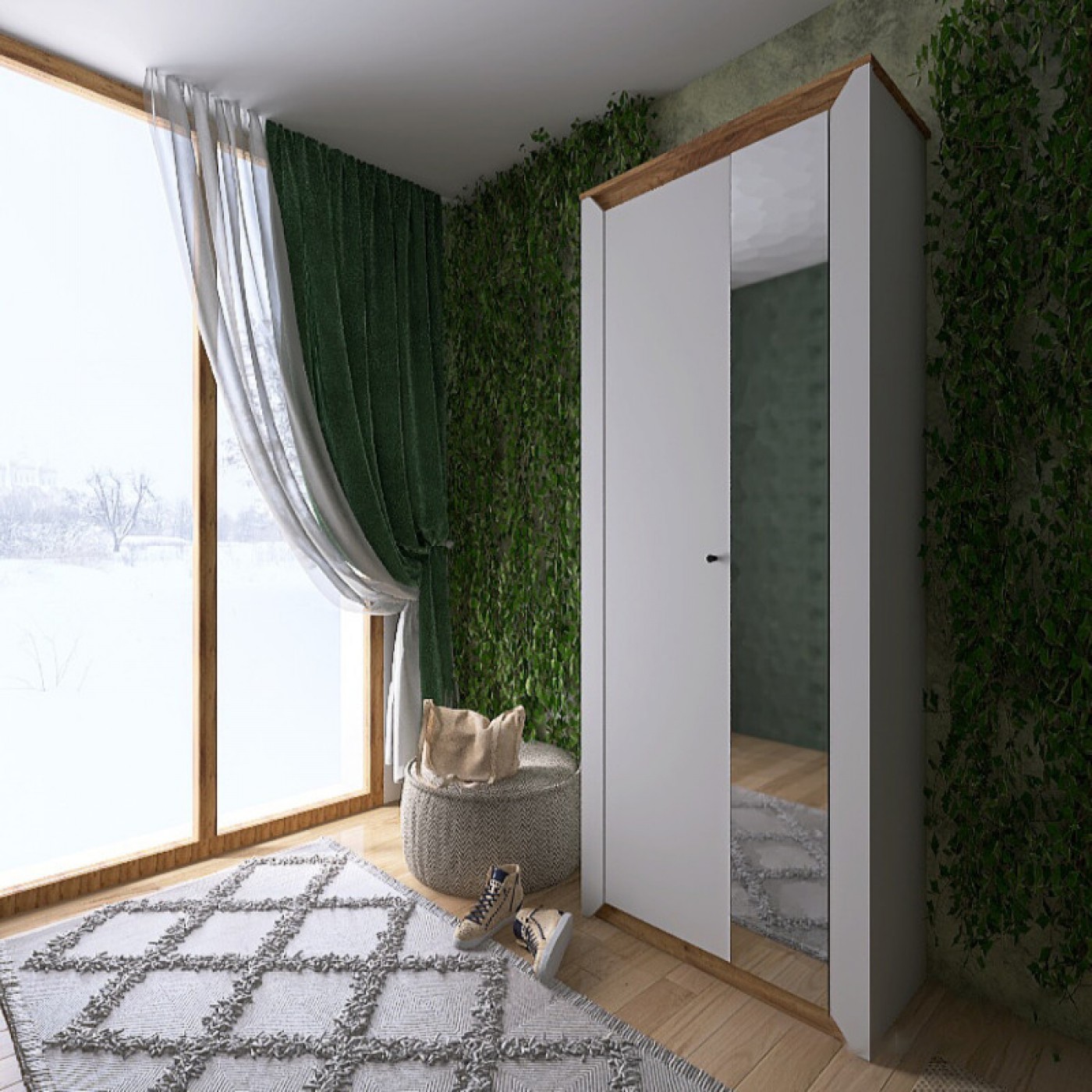 НОРДИК Пенал закритий дзеркало 800