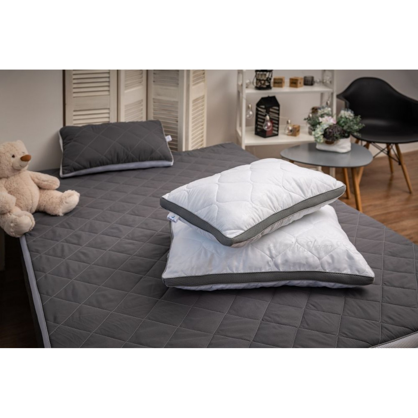 Подушка анатомическая классическая "Strong Sleep 3D" Gray-White collection