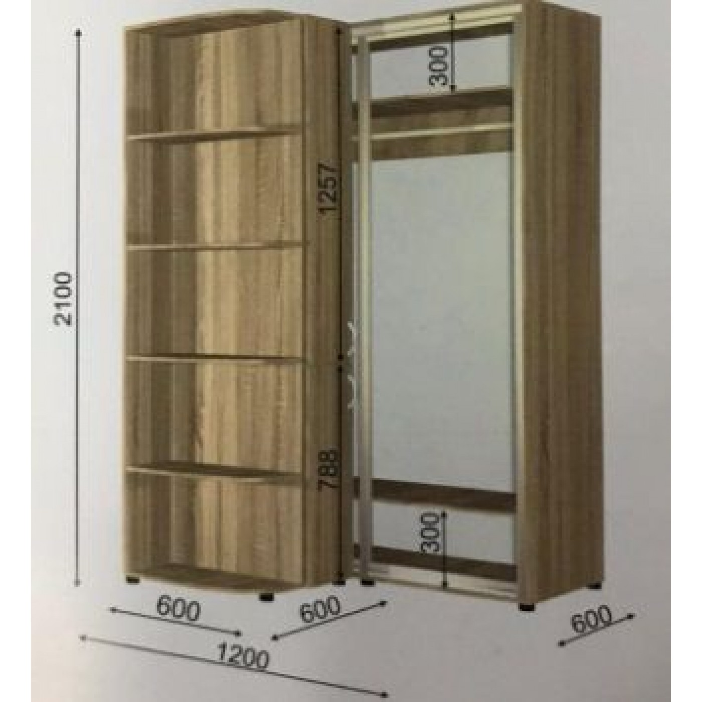 ШКАФ-КУПЕ с Пеналом ШК + П4/2100					