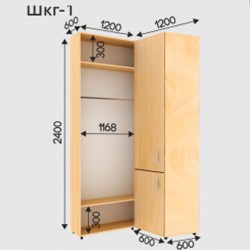 Шафа-Купе кутова з Пеналом ШКГ - 1 (1200x600x2200/2400)