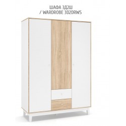 Глория шкаф 3Д2Ш с зеркалом