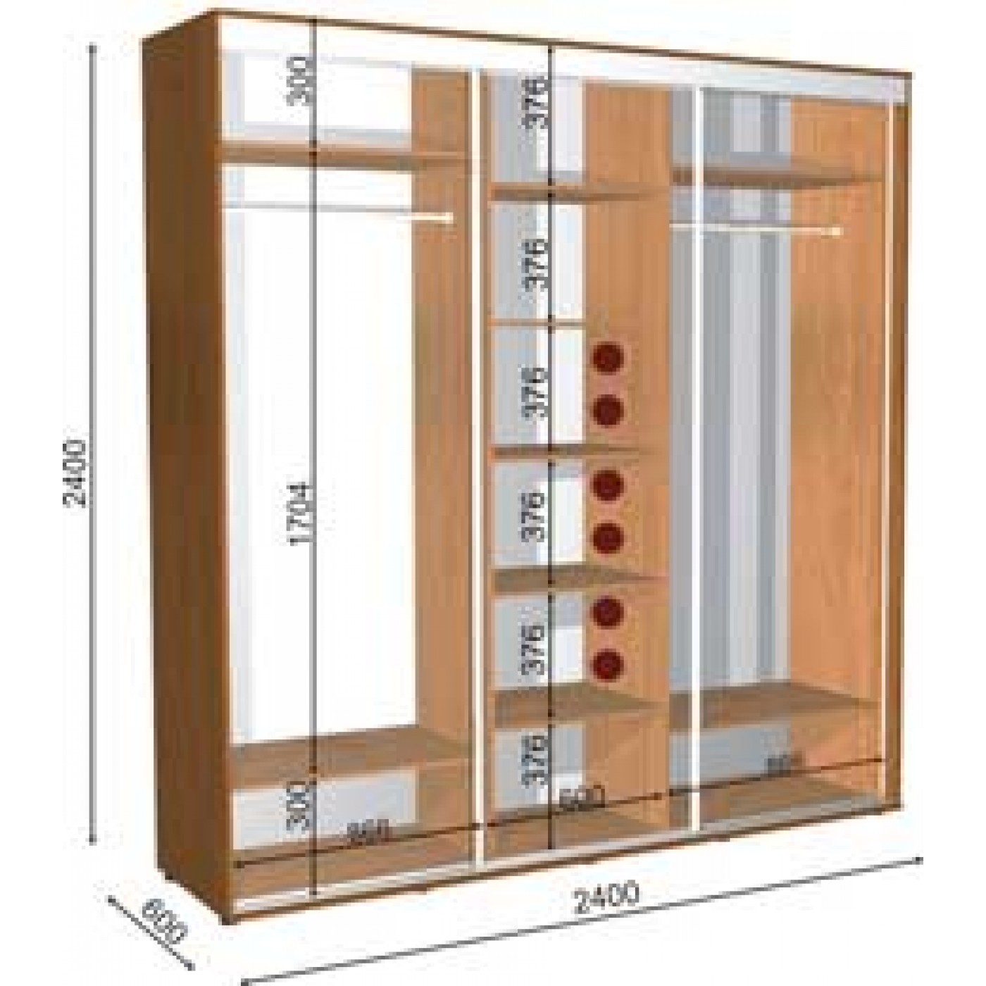 ШКАФ-КУПЕ  ШК-15/2400  240Х60Х240