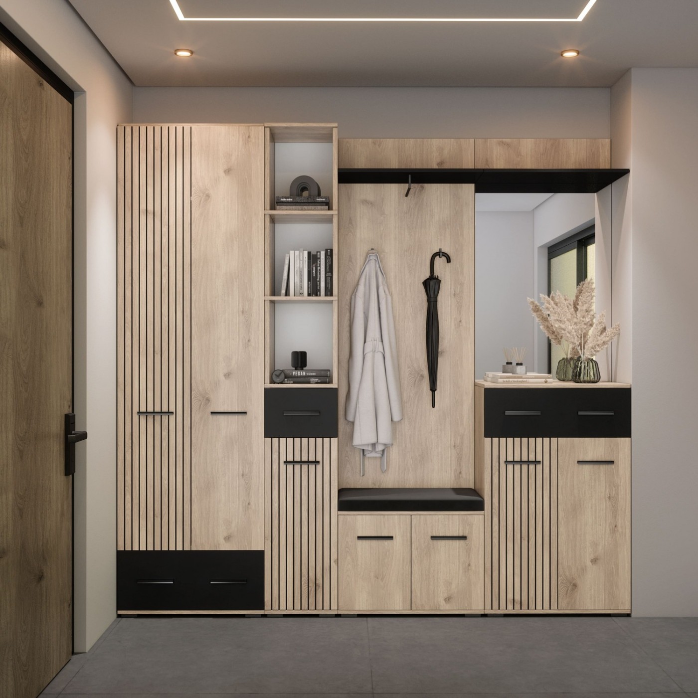 Тумба Амбре (дуб белый/черный) NEW!