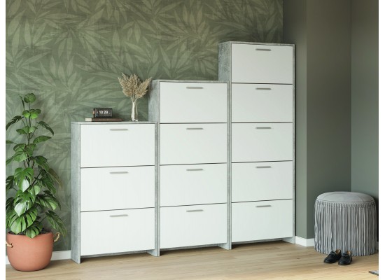 Тумба для обуви Рене 3Д (ателье светлый/нимфеа альба)