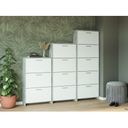 Тумба для обуви Рене 4Д (ателье светлый/нимфеа альба)