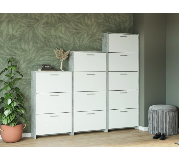 Тумба для обуви Рене 5Д (ателье светлый/нимфеа альба)