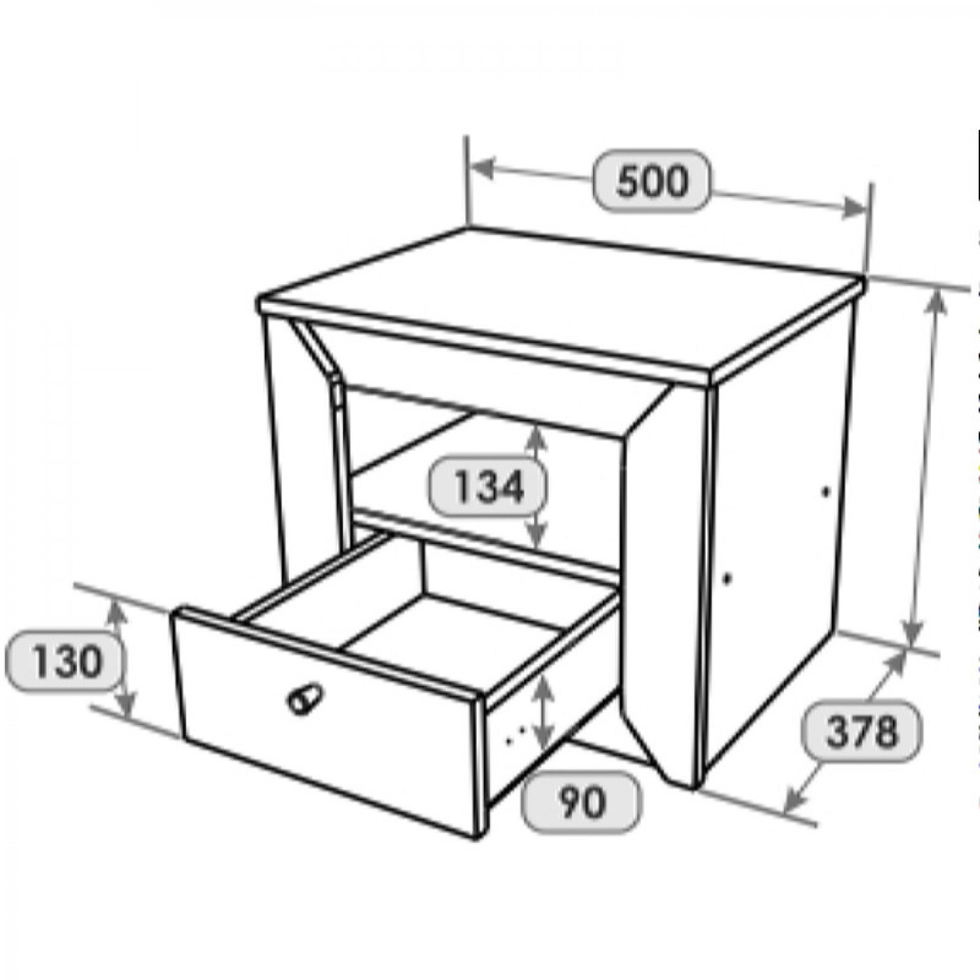 НОРДИК Тумба прикроватная 500