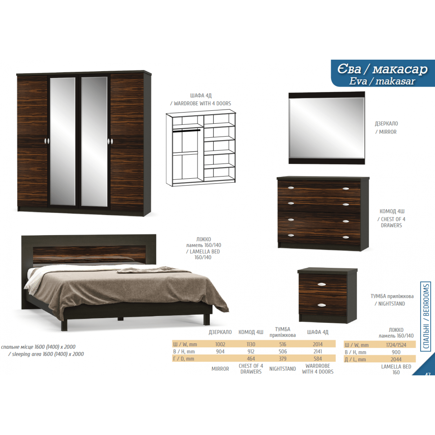 прикроватная тумба Ева