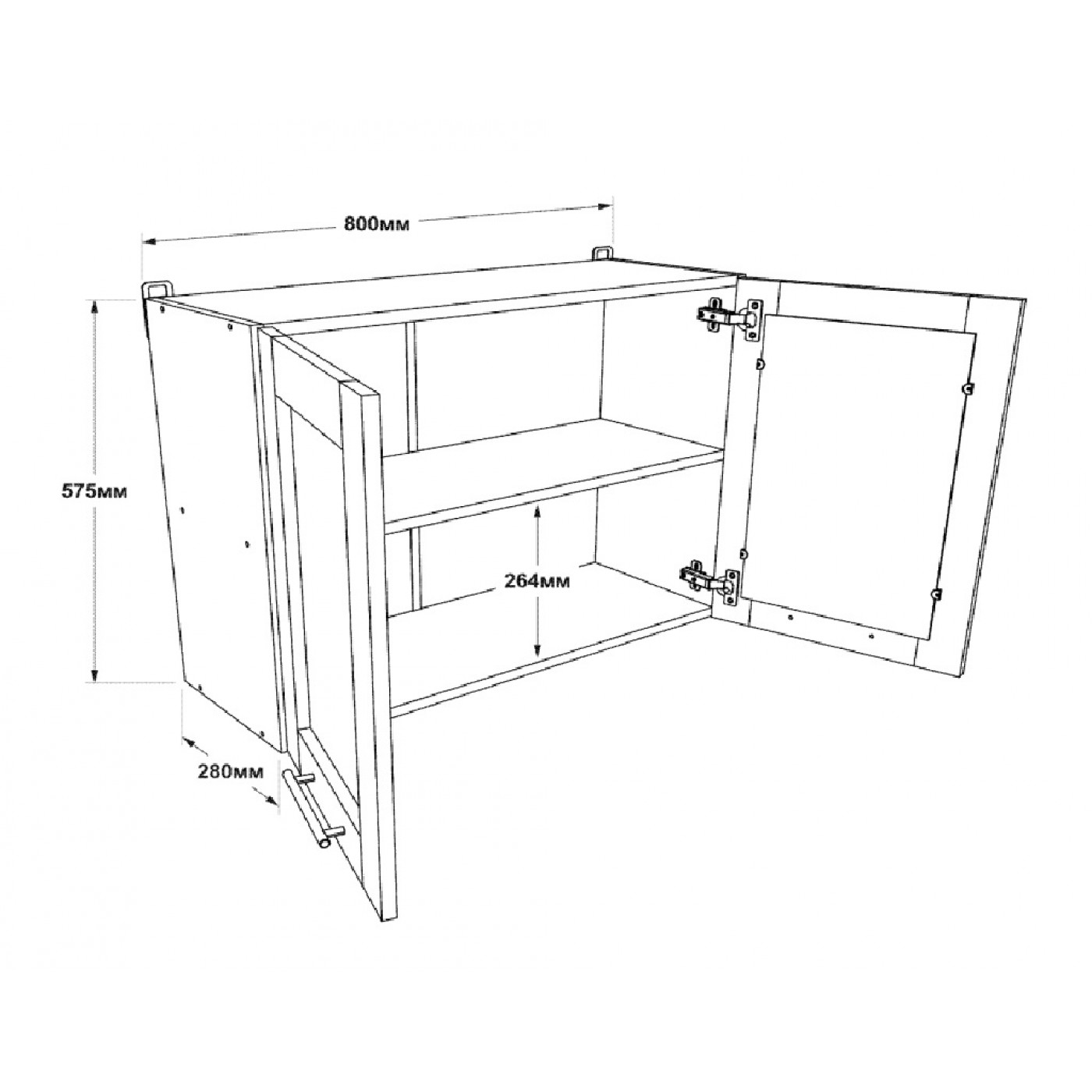 Кухня ЕКО Верх Вітрина 800