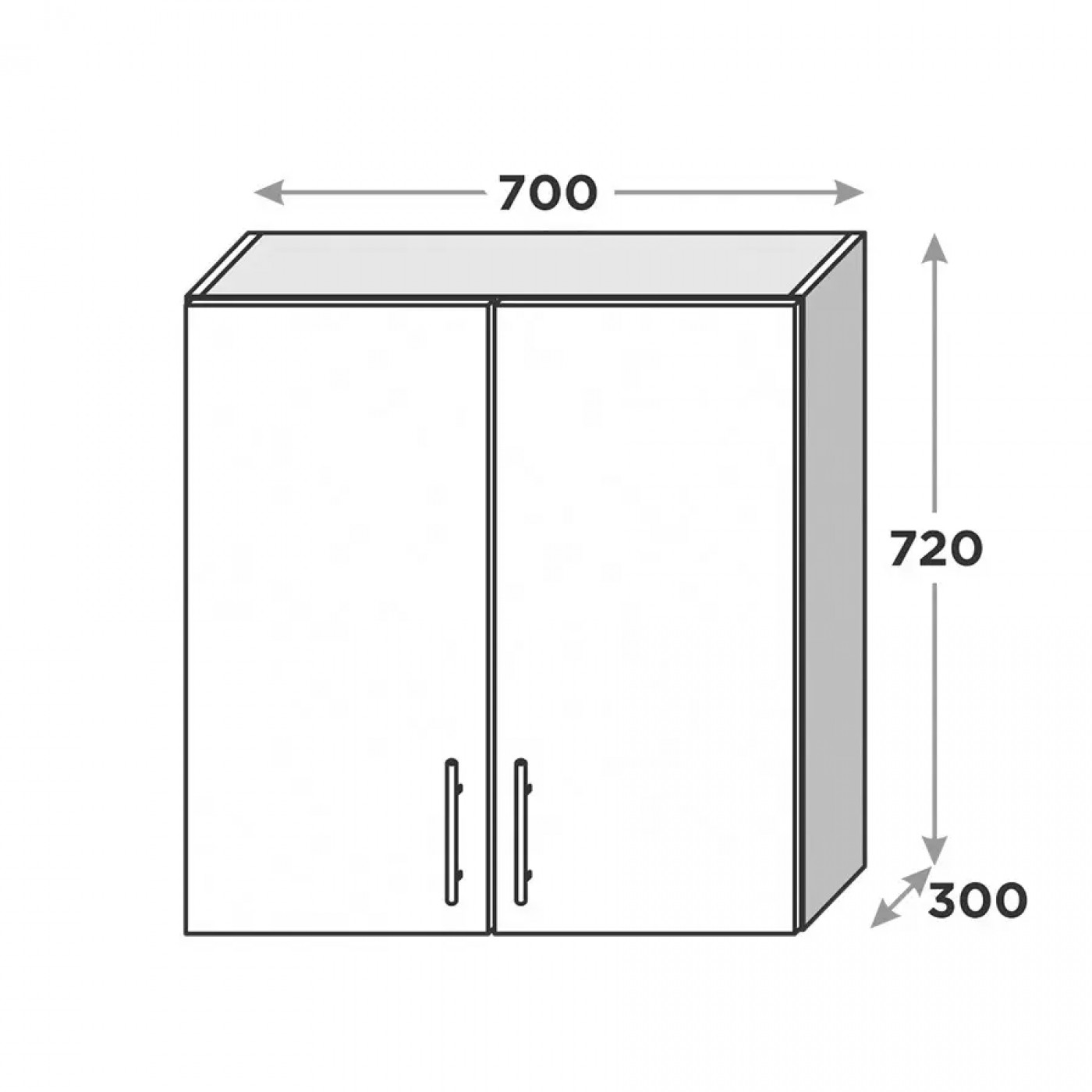 Кухня ОПТИМА В10-700 Верх 700 два фасада
