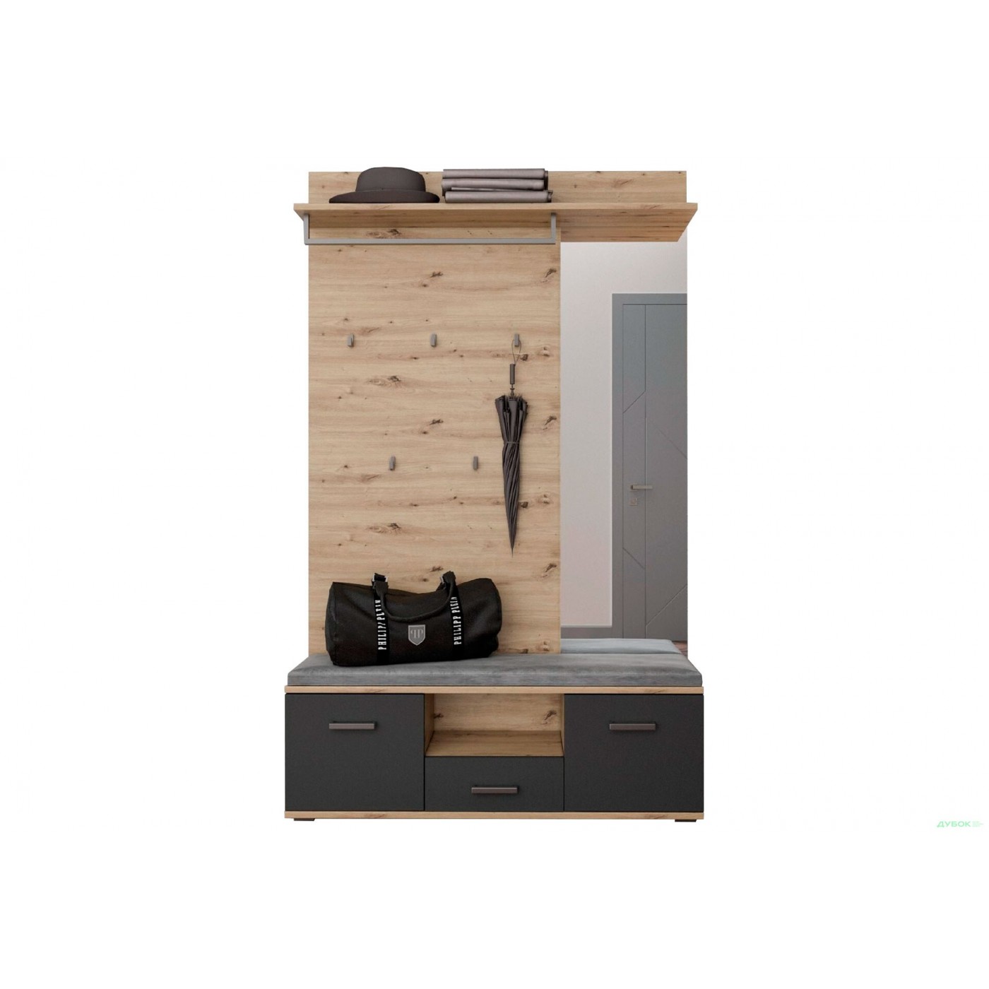 Прихожая Бруна  (артизан/антрацит)