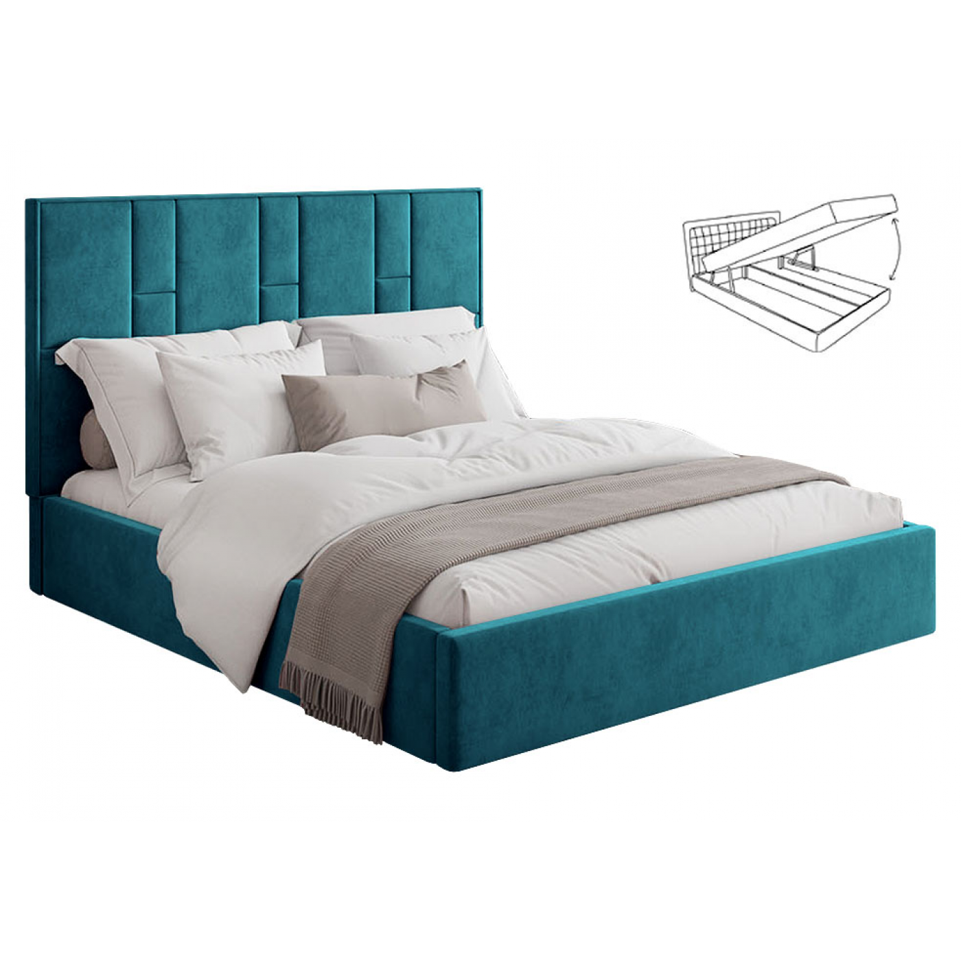 Мягкая 2-сп кровать Саманта 1 без під. мех