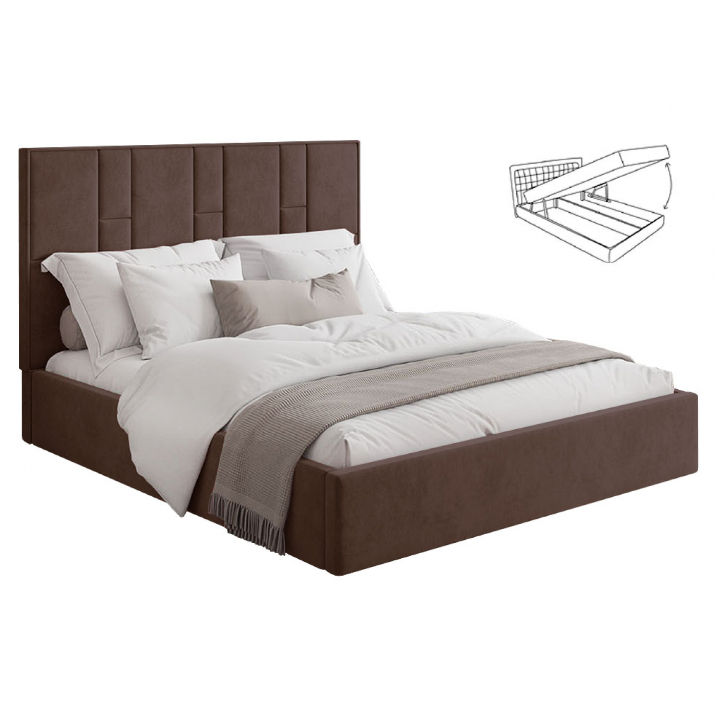 Мягкая 2-сп кровать Саманта 1 без під. мех