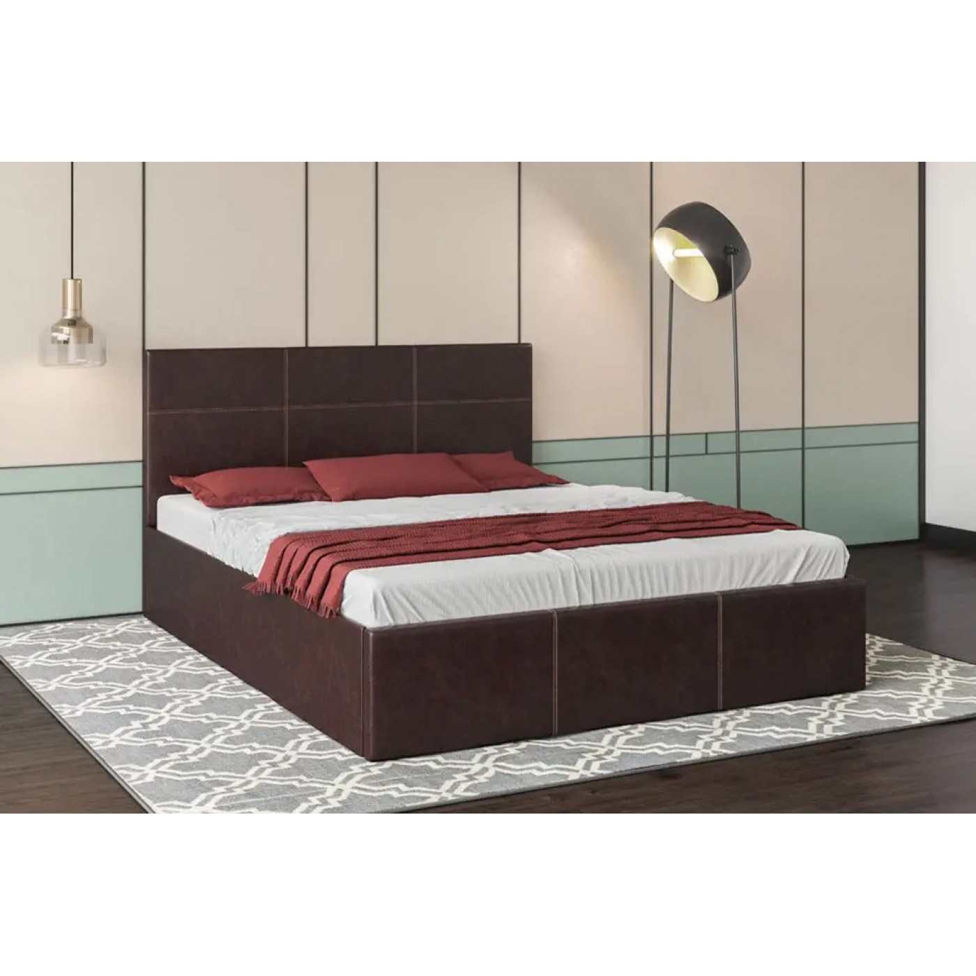 Мягкая кровать Каролина -5 (Кровать 2-сп с под. мех. № 5)