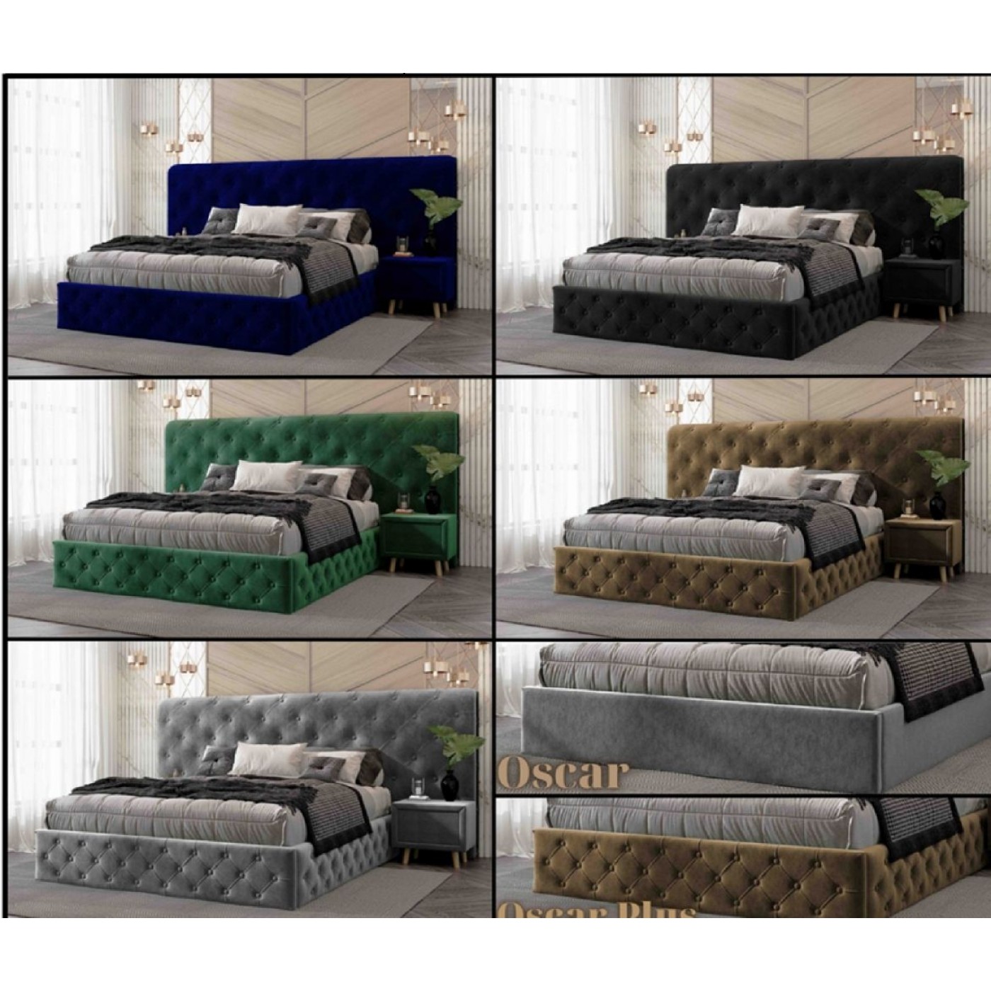 ЛІЖКО 2-х спальні Оскар / Oscar PLUS + хутро +2 тумби