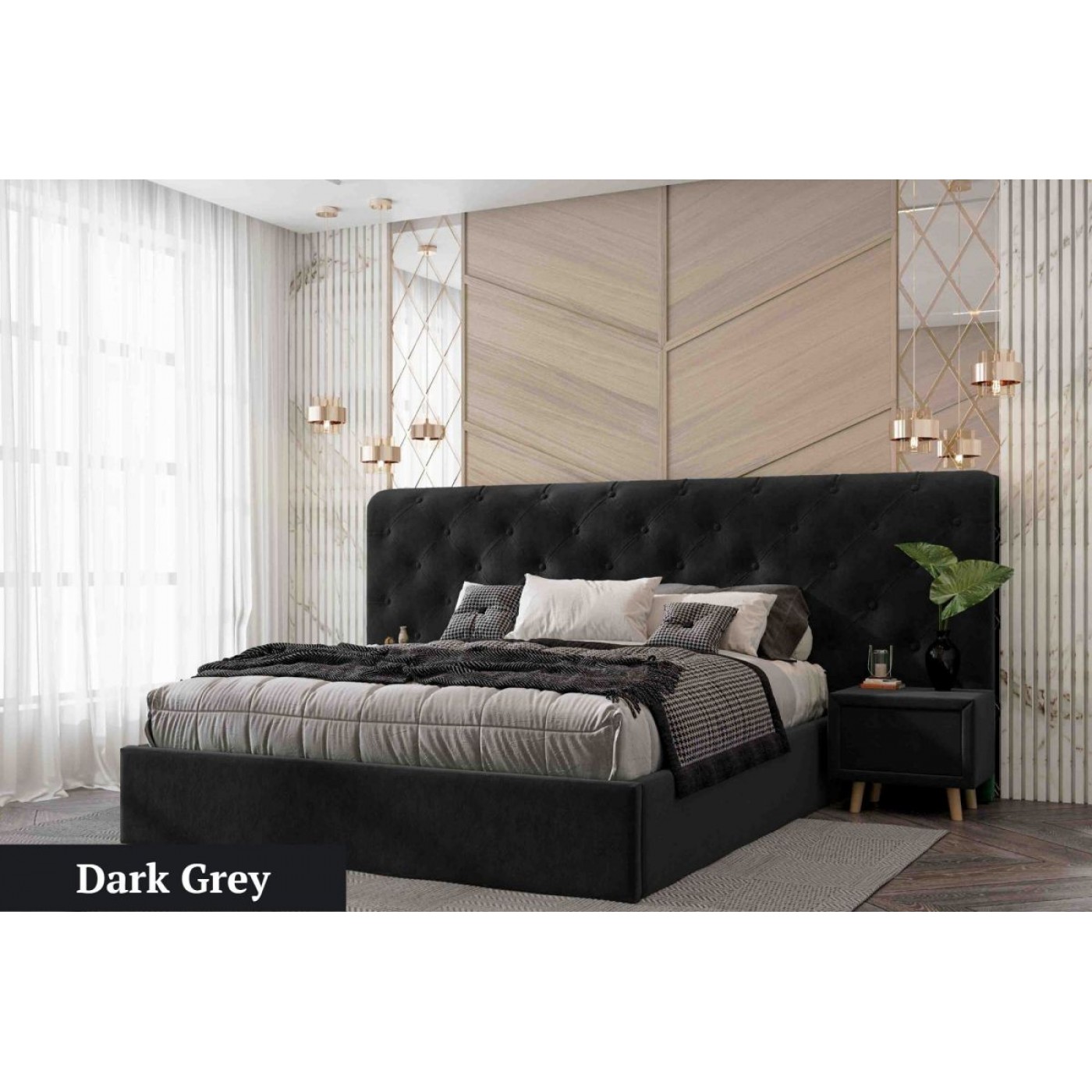 ЛІЖКО 2-х спальні Оскар / Oscar PLUS + хутро +2 тумби